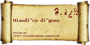 Hlavács Ágnes névjegykártya