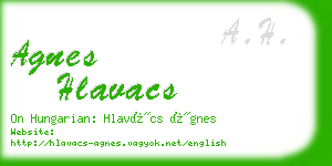 agnes hlavacs business card